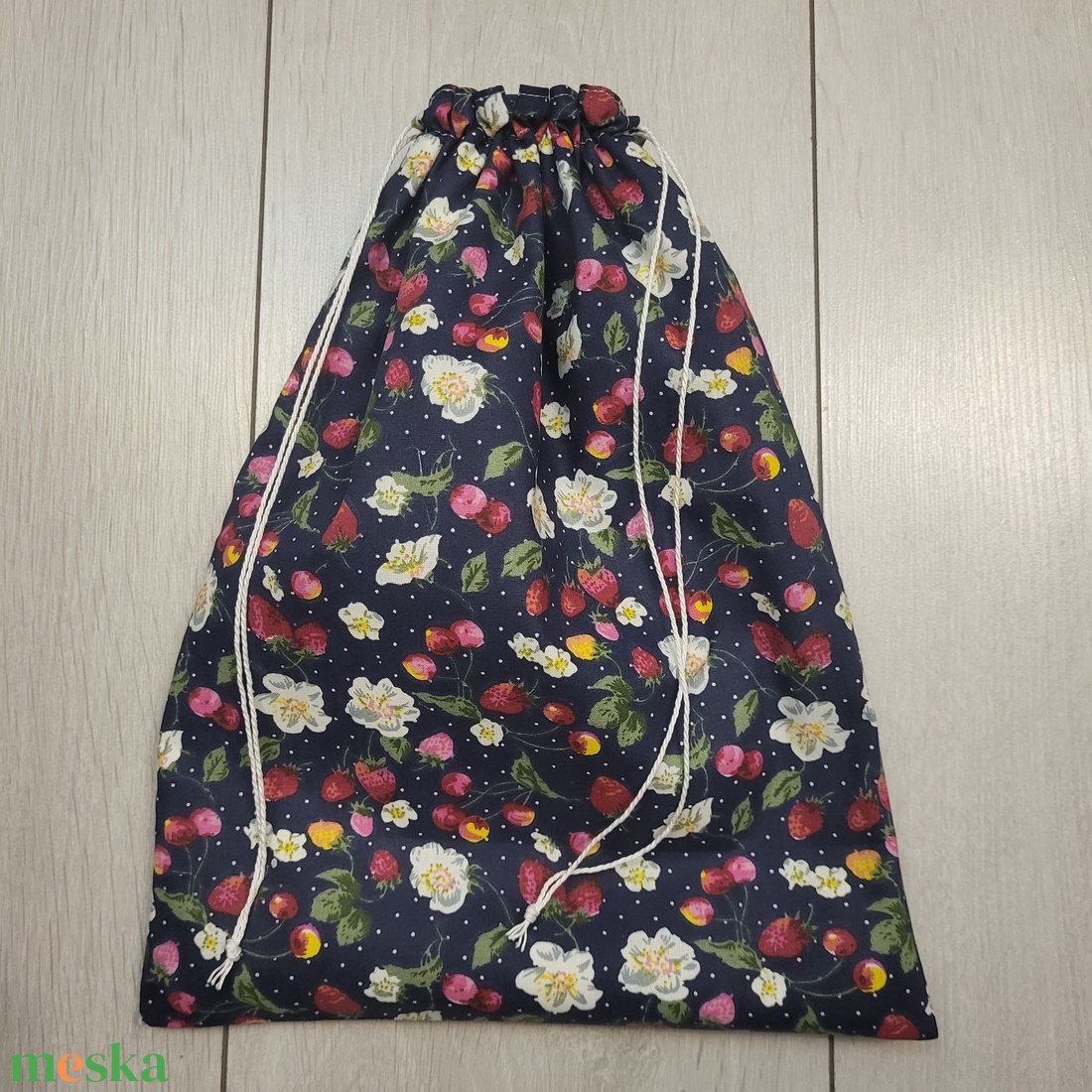 Epres-leveles-virágos kenyereszsák 70. - táska & tok - bevásárlás & shopper táska - kenyeres zsák - Meska.hu