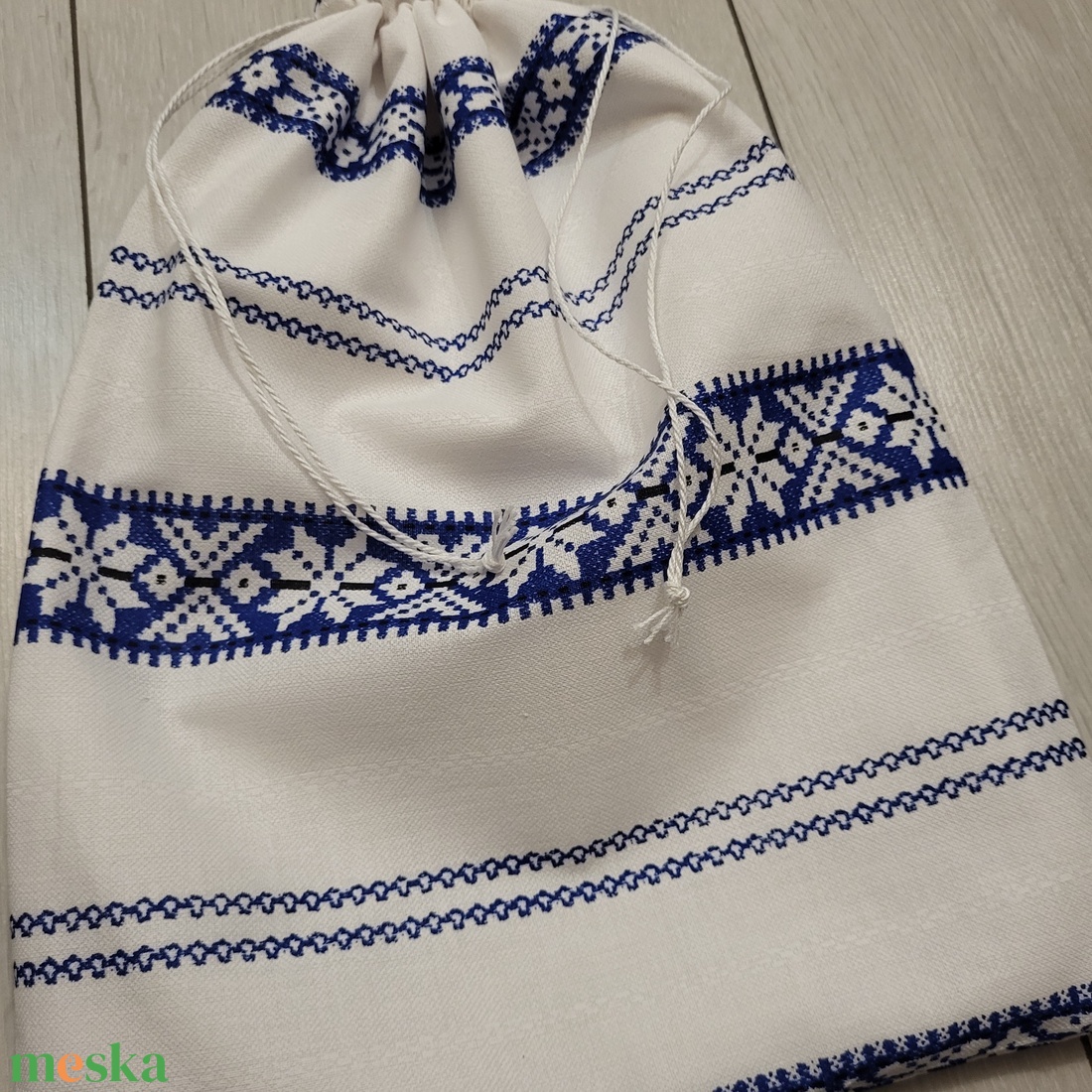 Kék palócmintás kenyereszsák  - táska & tok - bevásárlás & shopper táska - kenyeres zsák - Meska.hu