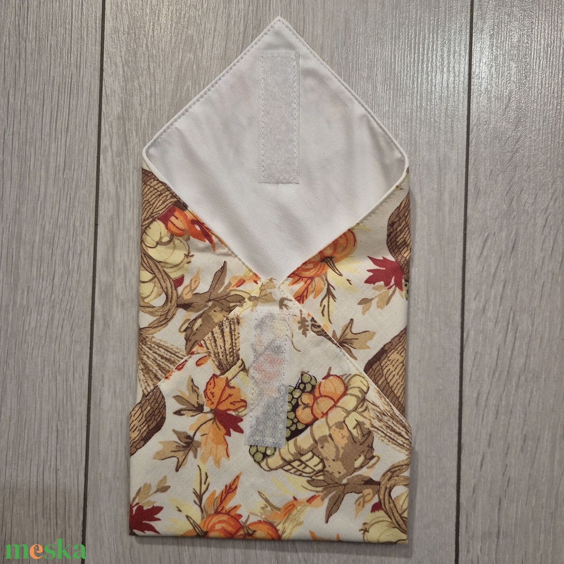 Öko szendvicscsomagoló - őszi, sütőtökös, gyümölcsös - táska & tok - uzsonna- & ebéd tartó - szendvics csomagoló - Meska.hu