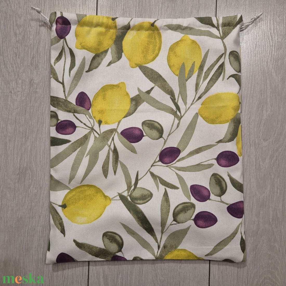 Citrom-olivabogyómintás kenyereszsák  - táska & tok - bevásárlás & shopper táska - kenyeres zsák - Meska.hu