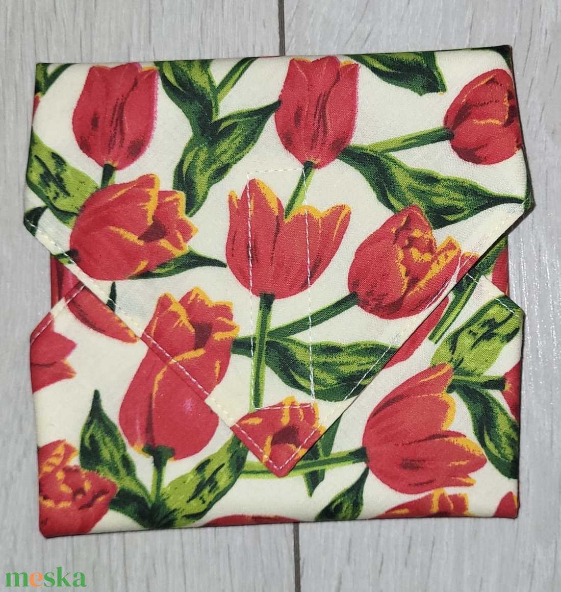 Szendvicscsomagoló tulipános - táska & tok - uzsonna- & ebéd tartó - szendvics csomagoló - Meska.hu