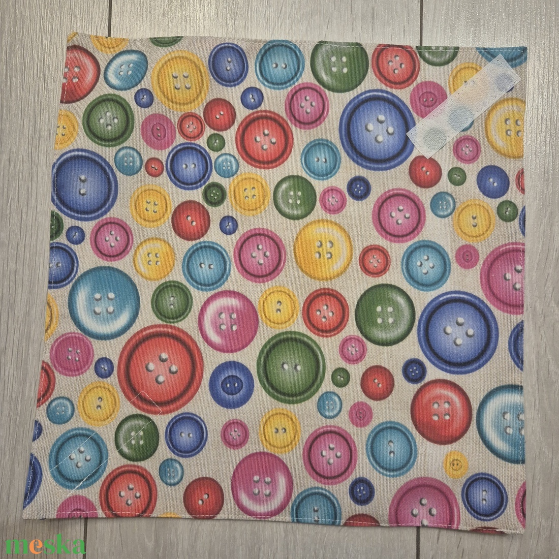 Öko szendvicscsomagoló - színes gombok - táska & tok - uzsonna- & ebéd tartó - szendvics csomagoló - Meska.hu