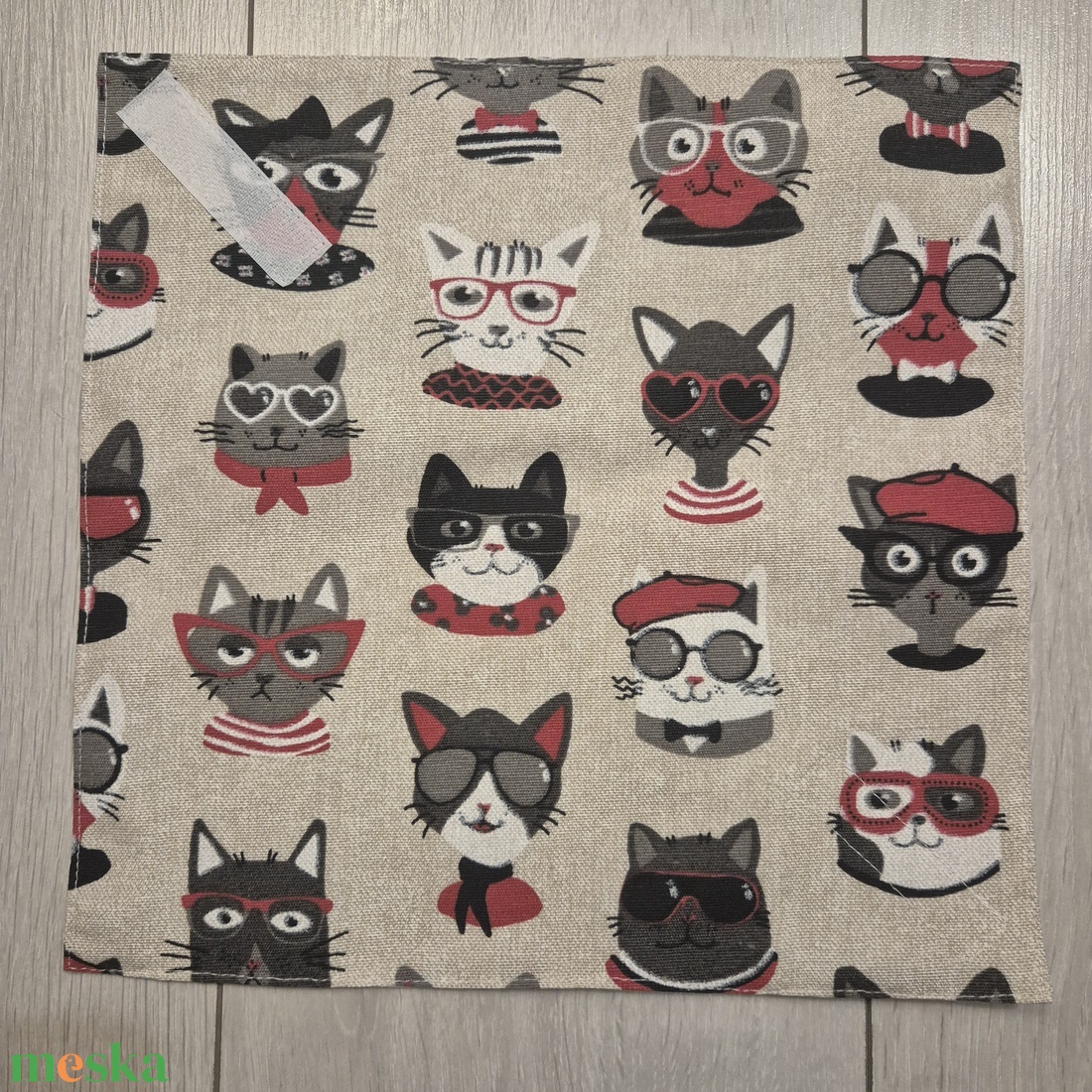 Öko szendvicscsomagoló - cicás - táska & tok - uzsonna- & ebéd tartó - szendvics csomagoló - Meska.hu