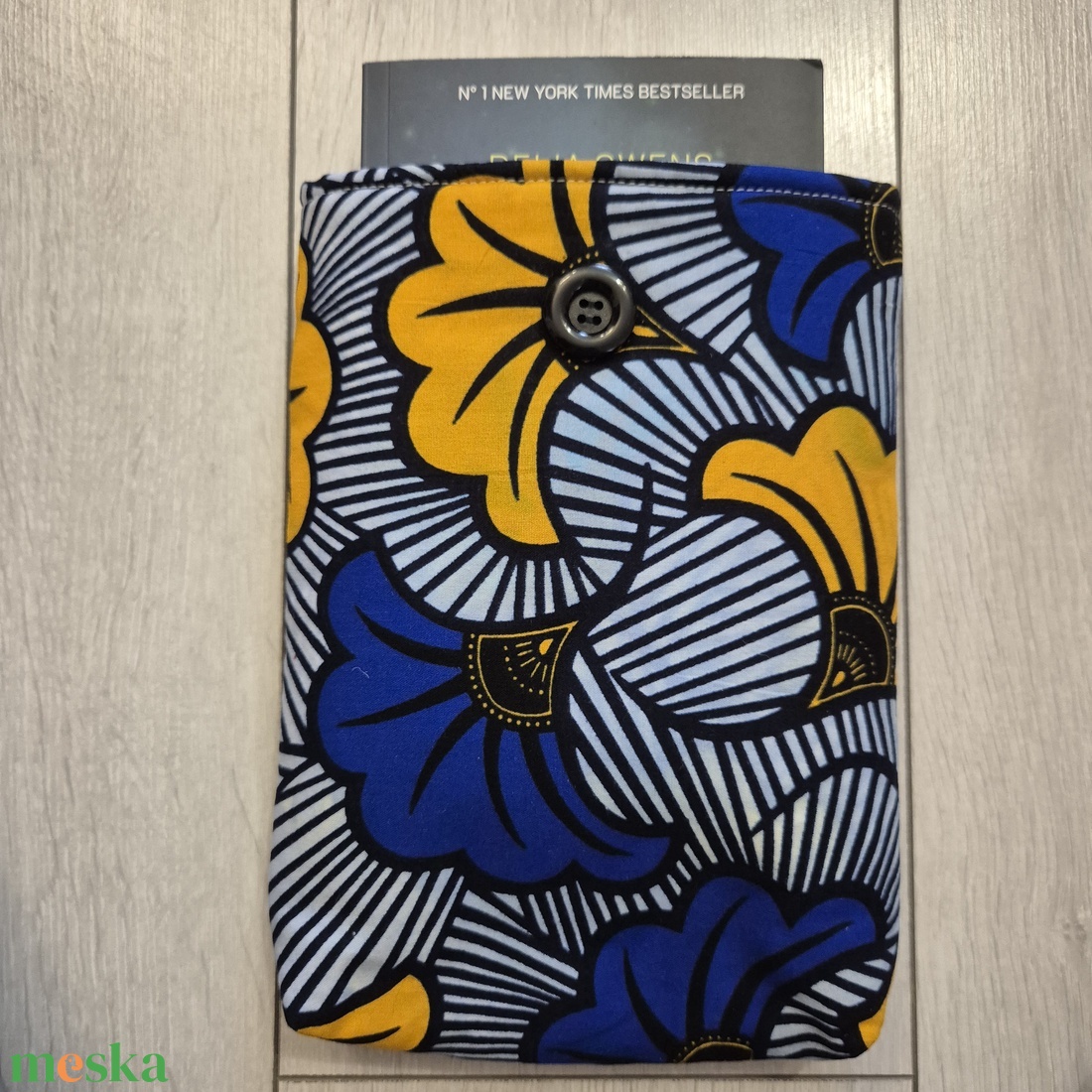 Könyvtok - gingko bilobás (Afrikai textil) - könyv & zene - könyvtok - Meska.hu