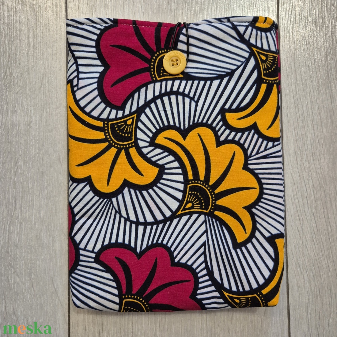 Könyvtok - gingko bilobás (Afrikai textil) - könyv & zene - könyvtok - Meska.hu