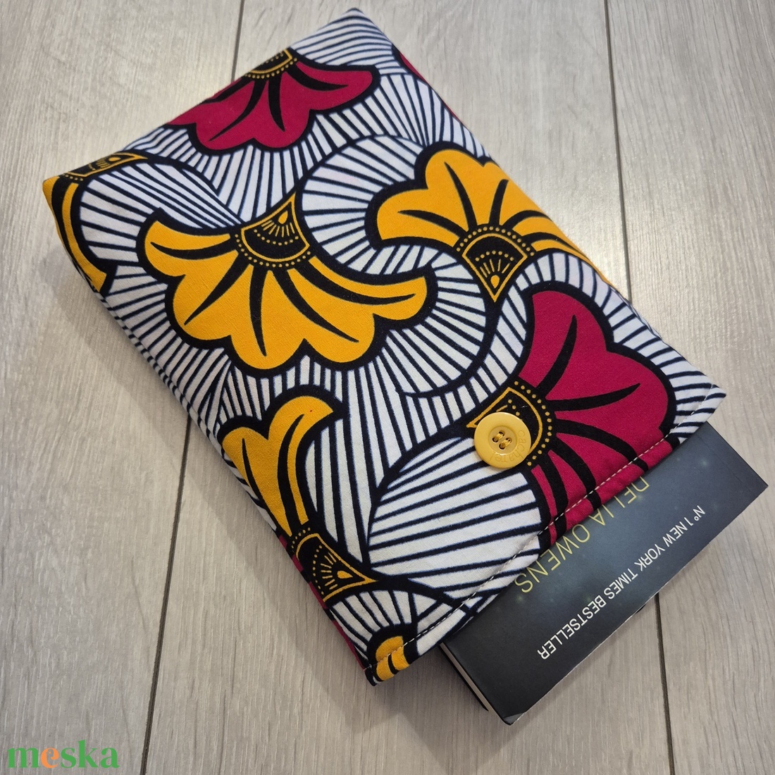 Könyvtok - gingko bilobás (Afrikai textil) - könyv & zene - könyvtok - Meska.hu