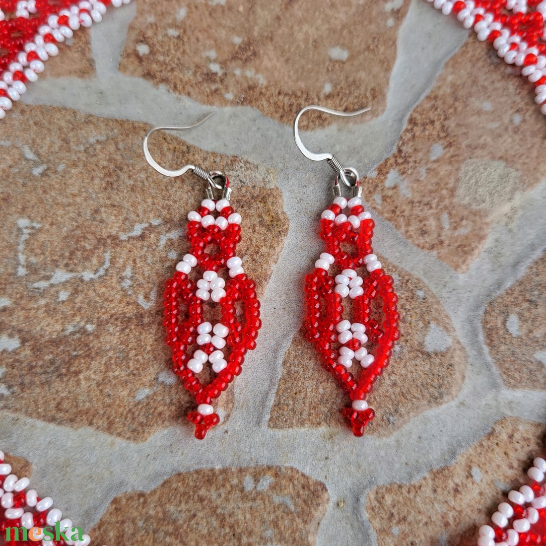 Méhsejtes gyöngygallér és fülbevaló Barcsi0830 rendelése - ékszer - nyaklánc - nyakpánt, gallér - Meska.hu