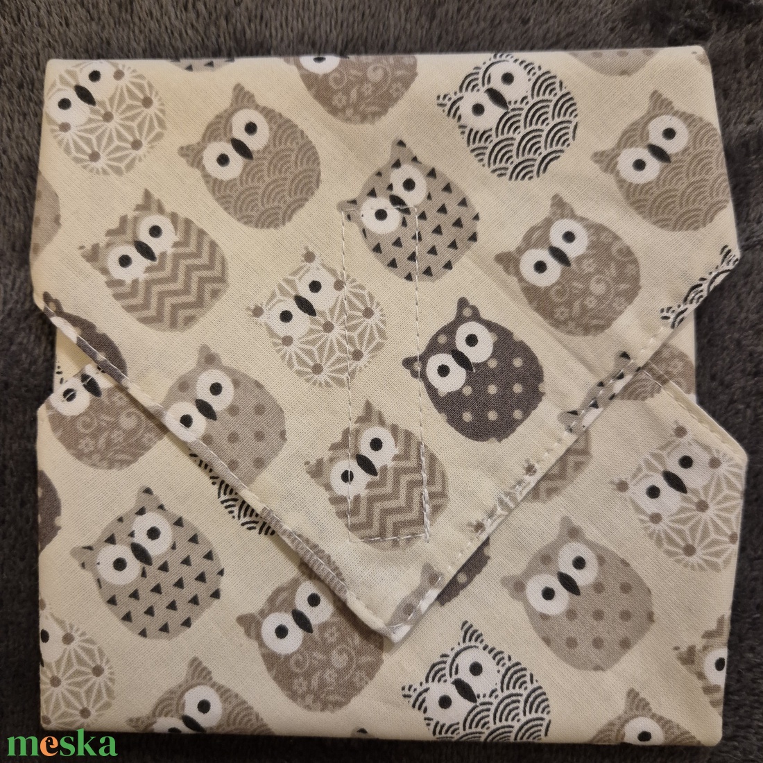 Öko szendvicscsomagoló - baglyos - táska & tok - uzsonna- & ebéd tartó - szendvics csomagoló - Meska.hu