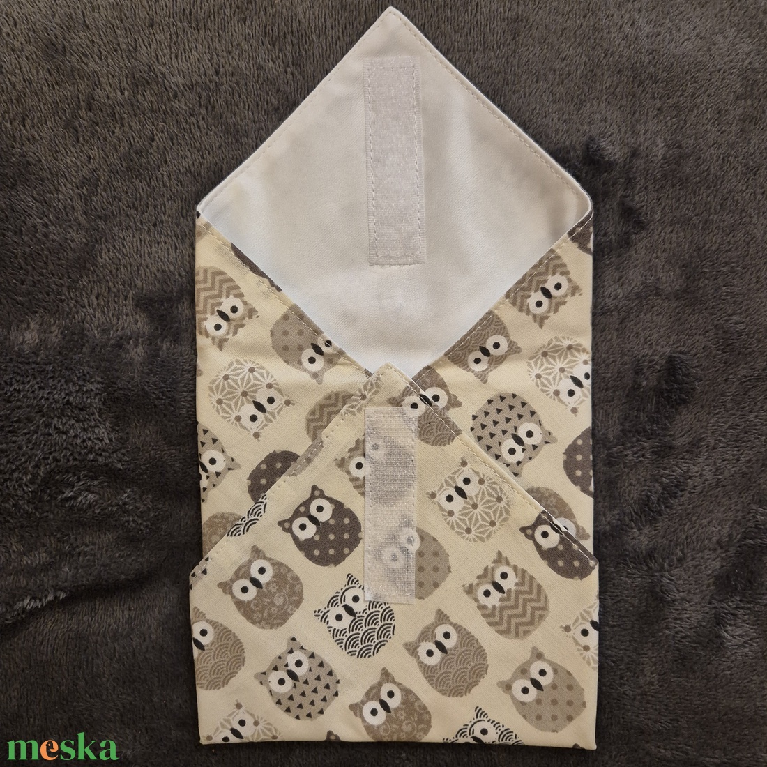 Öko szendvicscsomagoló - baglyos - táska & tok - uzsonna- & ebéd tartó - szendvics csomagoló - Meska.hu