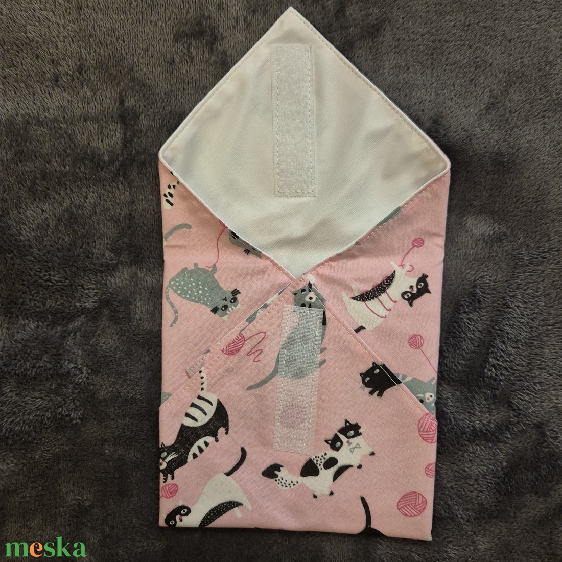 Öko szendvicscsomagoló - cicás - táska & tok - uzsonna- & ebéd tartó - szendvics csomagoló - Meska.hu