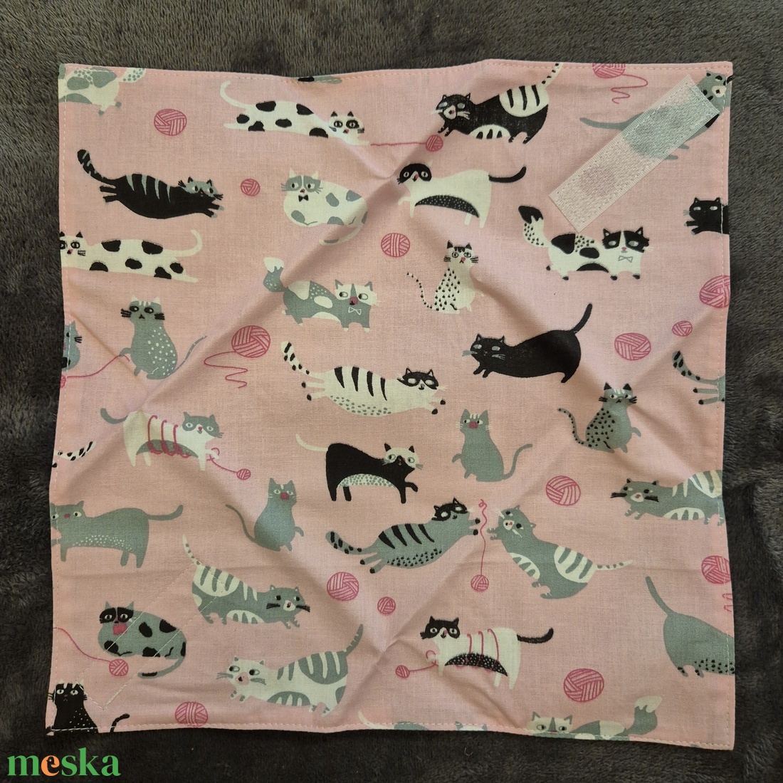 Öko szendvicscsomagoló - cicás - táska & tok - uzsonna- & ebéd tartó - szendvics csomagoló - Meska.hu