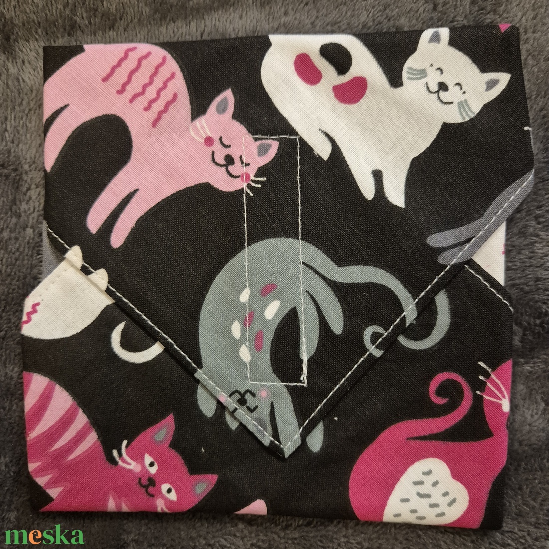 Öko szendvicscsomagoló - cicás - táska & tok - uzsonna- & ebéd tartó - szendvics csomagoló - Meska.hu