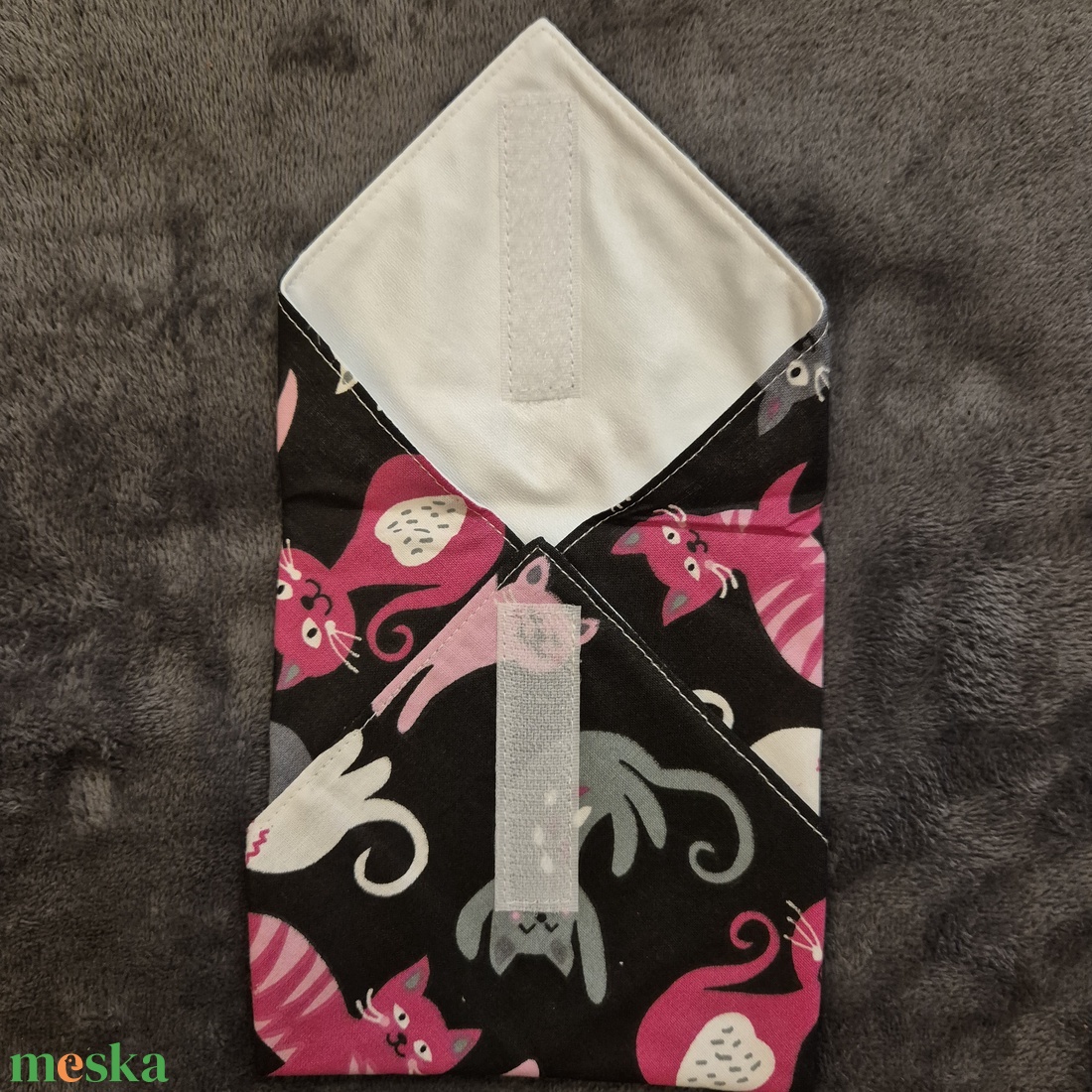 Öko szendvicscsomagoló - cicás - táska & tok - uzsonna- & ebéd tartó - szendvics csomagoló - Meska.hu