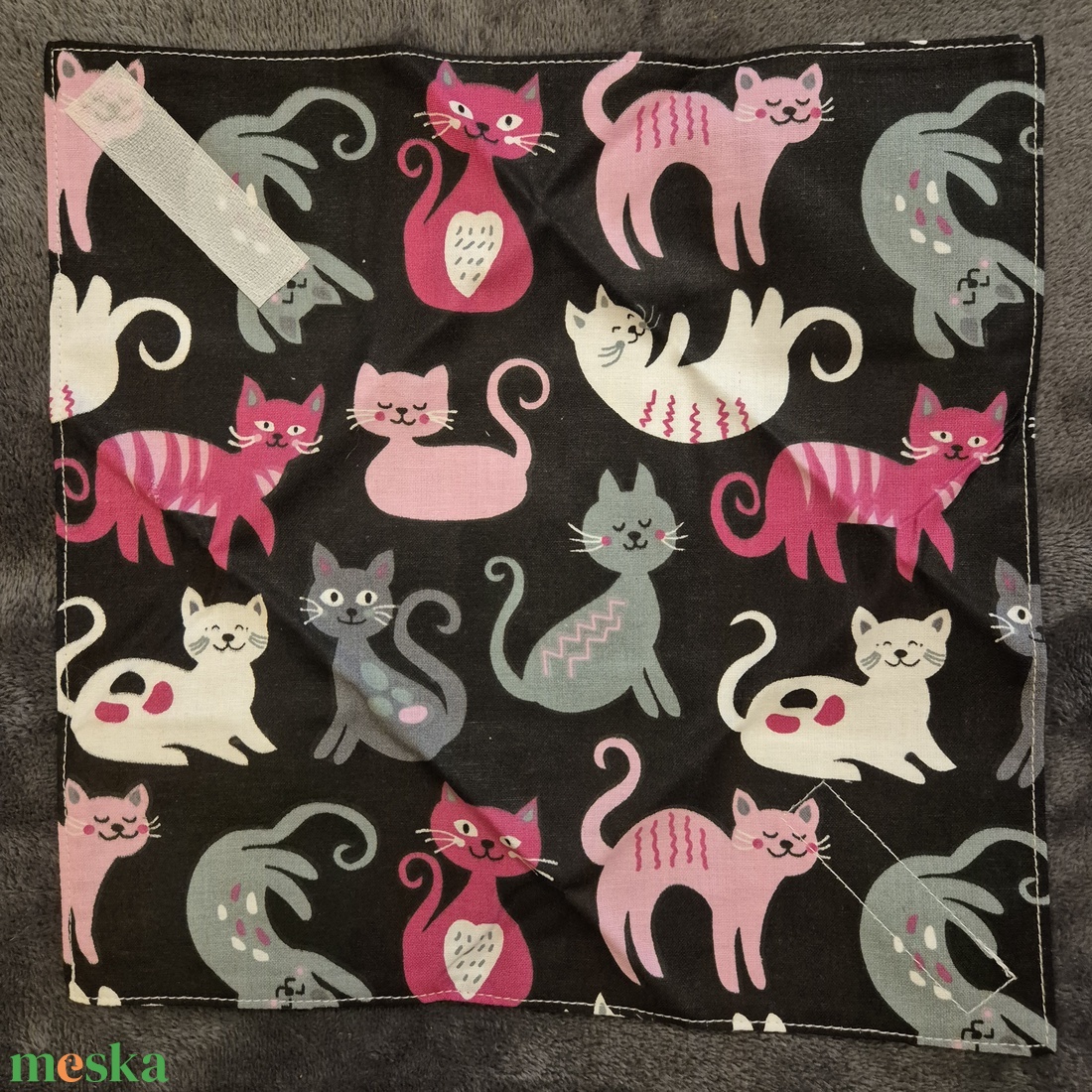 Öko szendvicscsomagoló - cicás - táska & tok - uzsonna- & ebéd tartó - szendvics csomagoló - Meska.hu