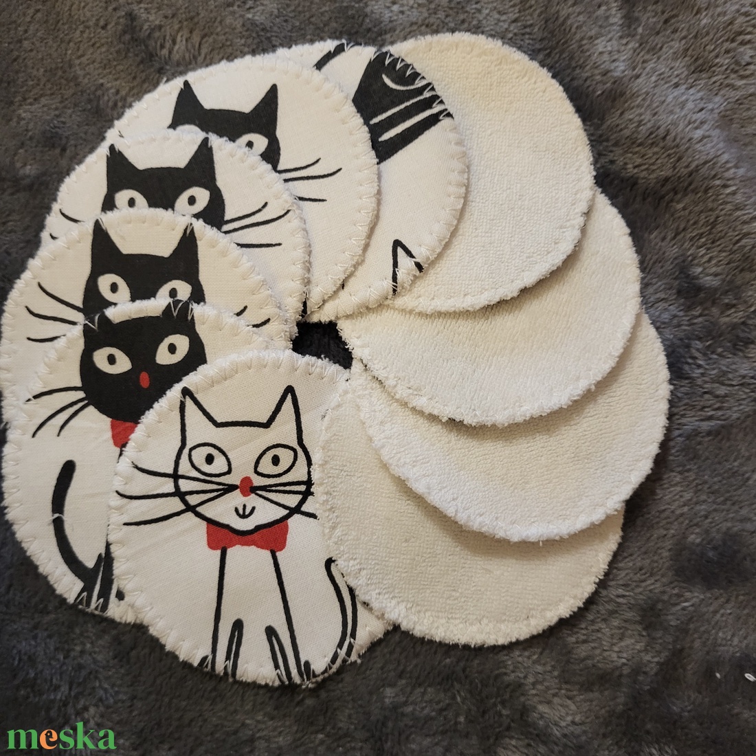  Arctisztító korong cica mintával - szépségápolás - arcápolás - arctisztító korong - Meska.hu