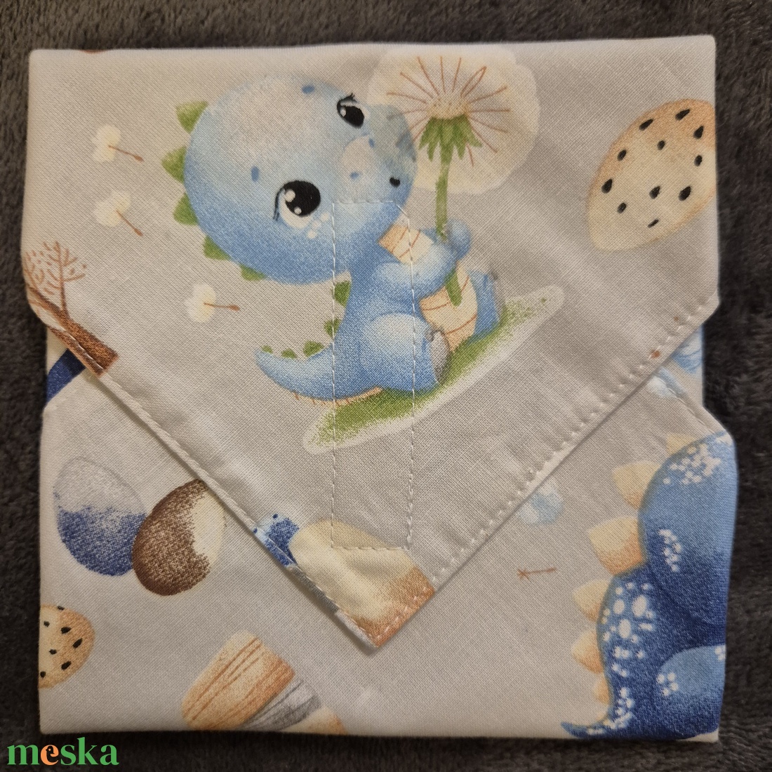 Öko szendvicscsomagoló - dínós - táska & tok - uzsonna- & ebéd tartó - szendvics csomagoló - Meska.hu