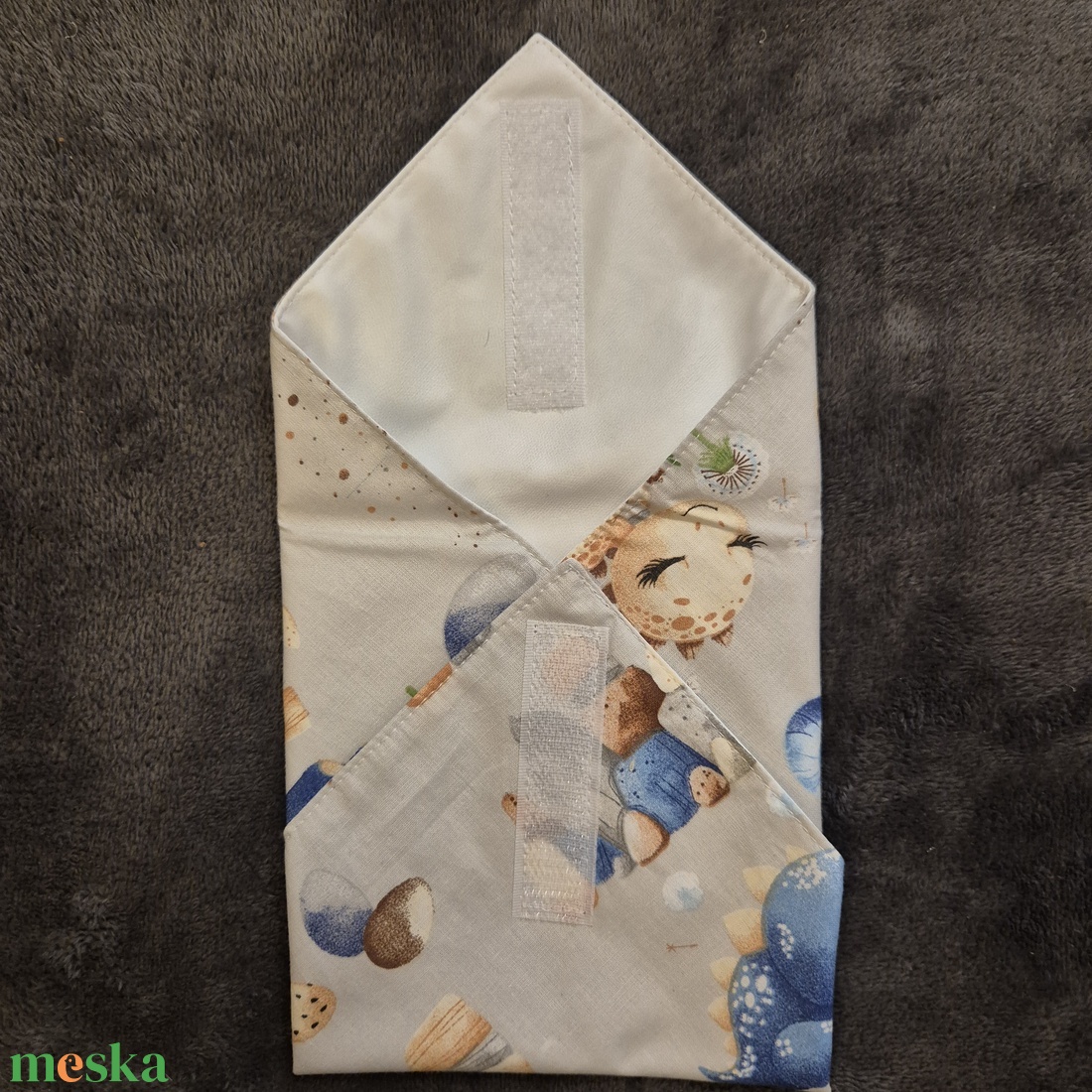 Öko szendvicscsomagoló - dínós - táska & tok - uzsonna- & ebéd tartó - szendvics csomagoló - Meska.hu