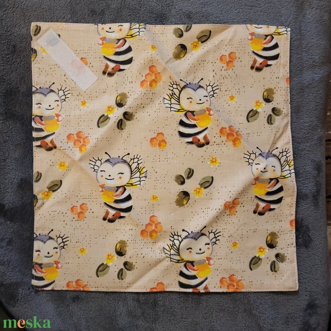 Öko szendvicscsomagoló - méhecskés - táska & tok - uzsonna- & ebéd tartó - szendvics csomagoló - Meska.hu