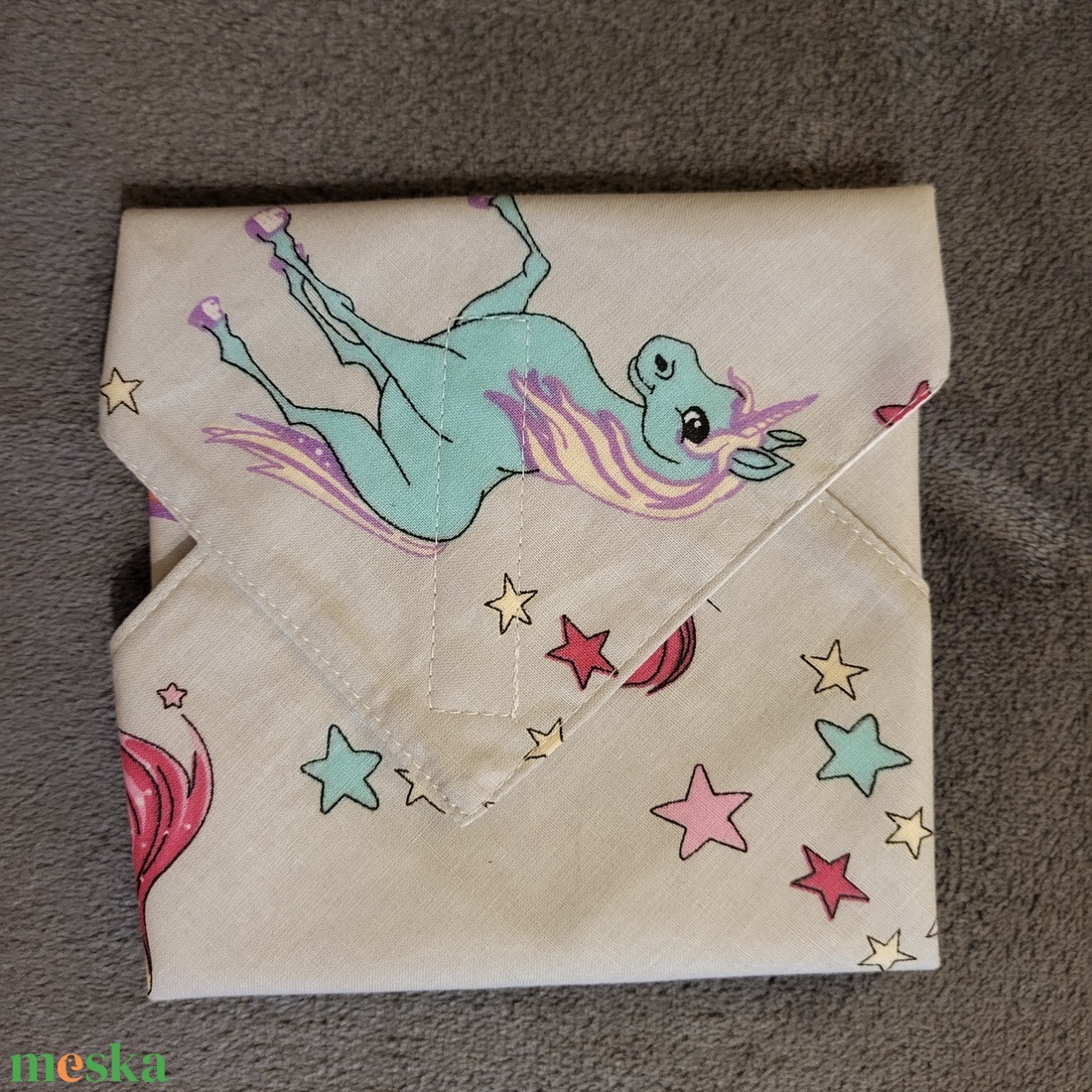 Öko szendvicscsomagoló - unikornis  - táska & tok - uzsonna- & ebéd tartó - szendvics csomagoló - Meska.hu