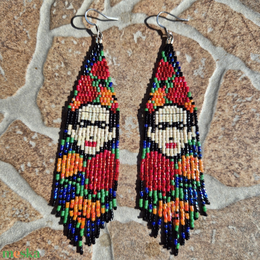 Frida Kahlo fülbevaló - ékszer - fülbevaló - lógó fülbevaló - Meska.hu