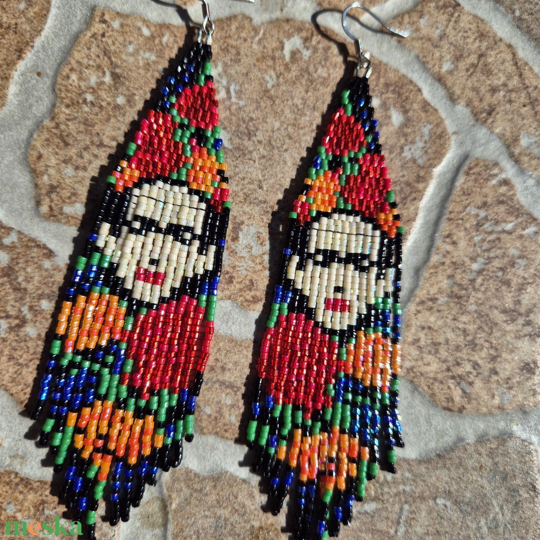 Frida Kahlo fülbevaló - ékszer - fülbevaló - lógó fülbevaló - Meska.hu