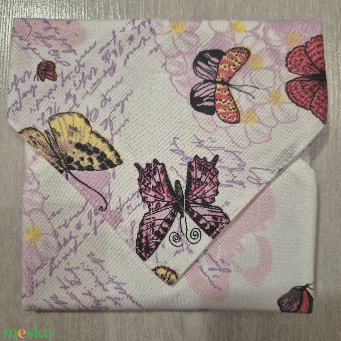 Öko szendvicscsomagoló - pillangós  - táska & tok - uzsonna- & ebéd tartó - szendvics csomagoló - Meska.hu