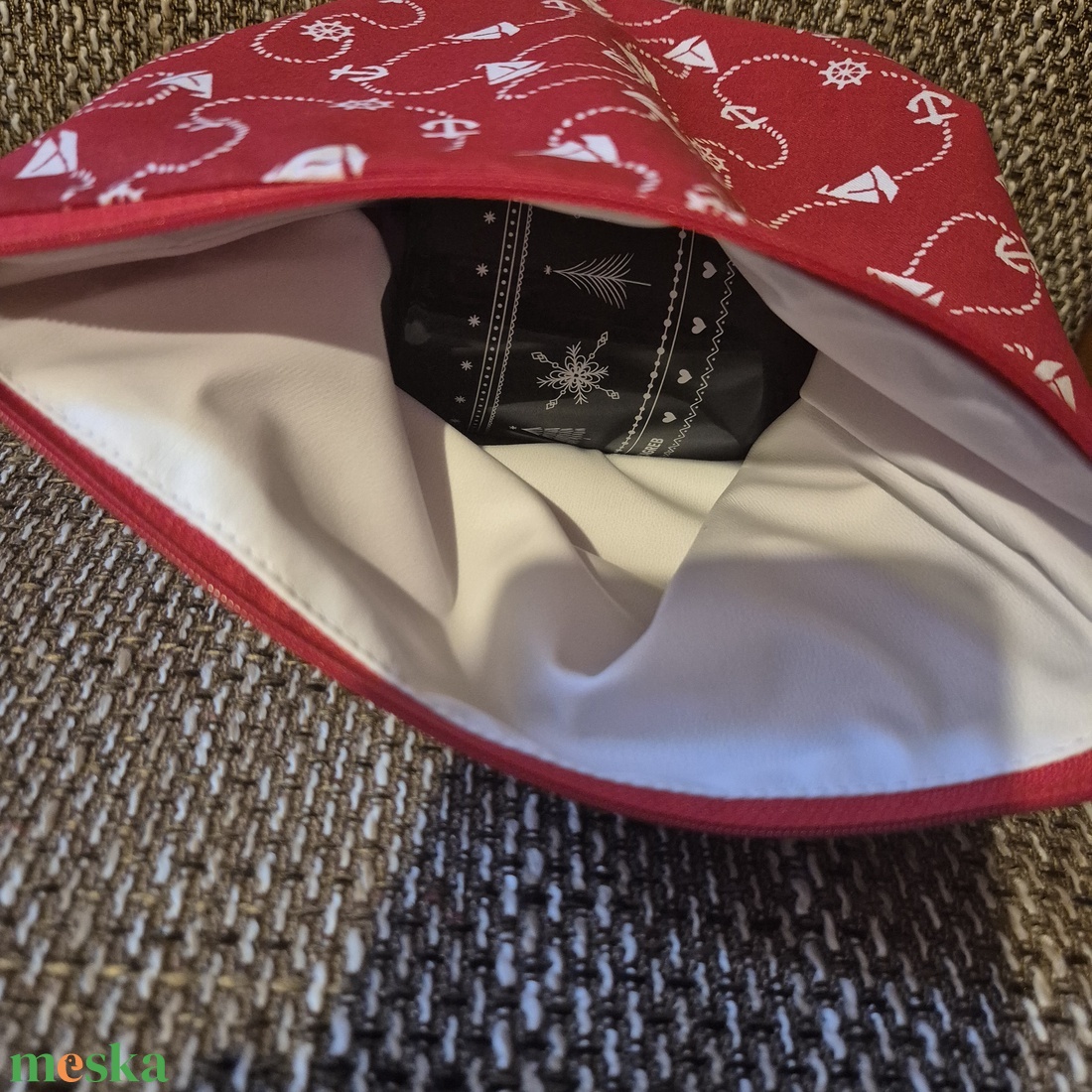 Uzsonnatasak - vitorlamintás  - táska & tok - uzsonna- & ebéd tartó - ebéd tasak, doboz - Meska.hu