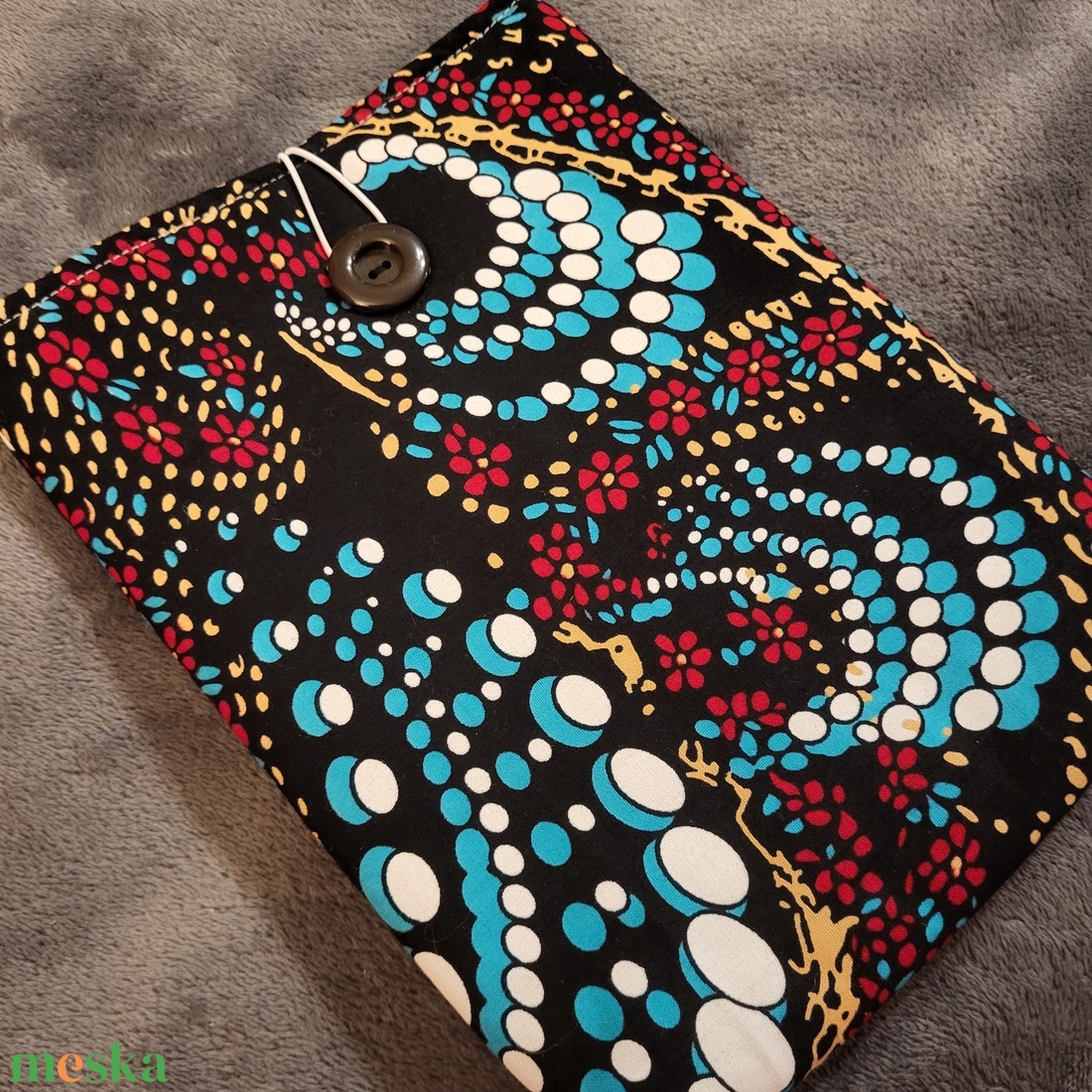 Könyvtok -  virágmintás(Afrikai textil) - könyv & zene - könyvtok - Meska.hu