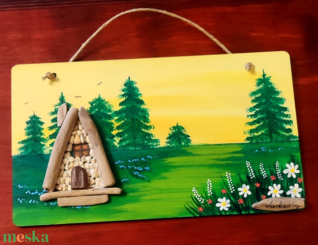Erdei házikó 20x12 - otthon & életmód - dekoráció - kép & falikép - kavics kép - Meska.hu Erdei házikó 20x12 - otthon & életmód - dekoráció - kép & falikép - kavics kép - Meska.hu