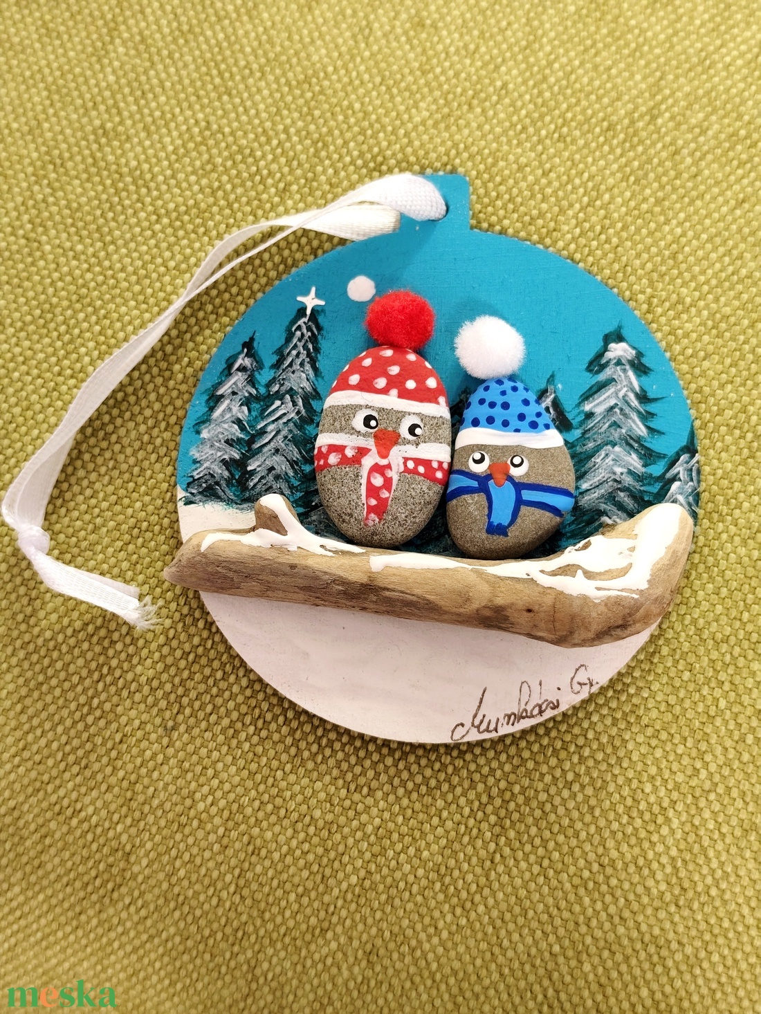 Karácsonyi dísz - otthon & életmód - dekoráció - kép & falikép - kavics kép - Meska.hu