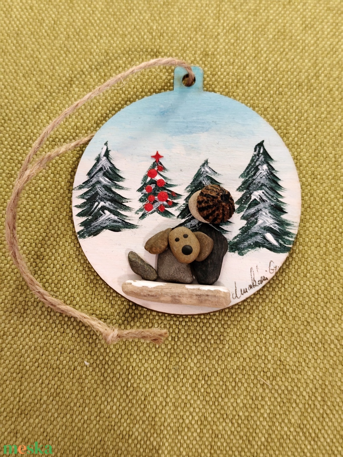 Karácsonyi dísz - otthon & életmód - dekoráció - kép & falikép - kavics kép - Meska.hu