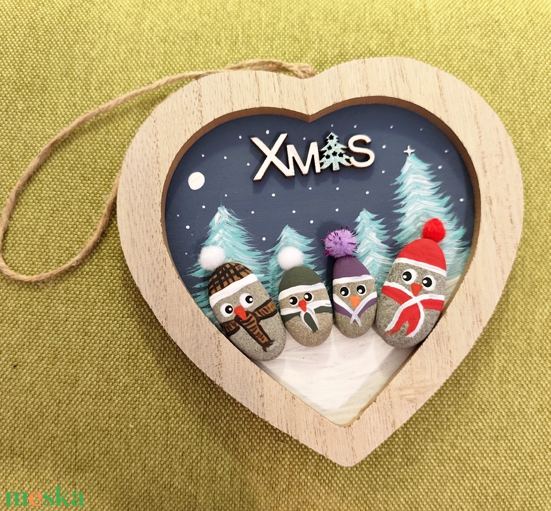 Karácsonyi dísz - otthon & életmód - dekoráció - kép & falikép - kavics kép - Meska.hu