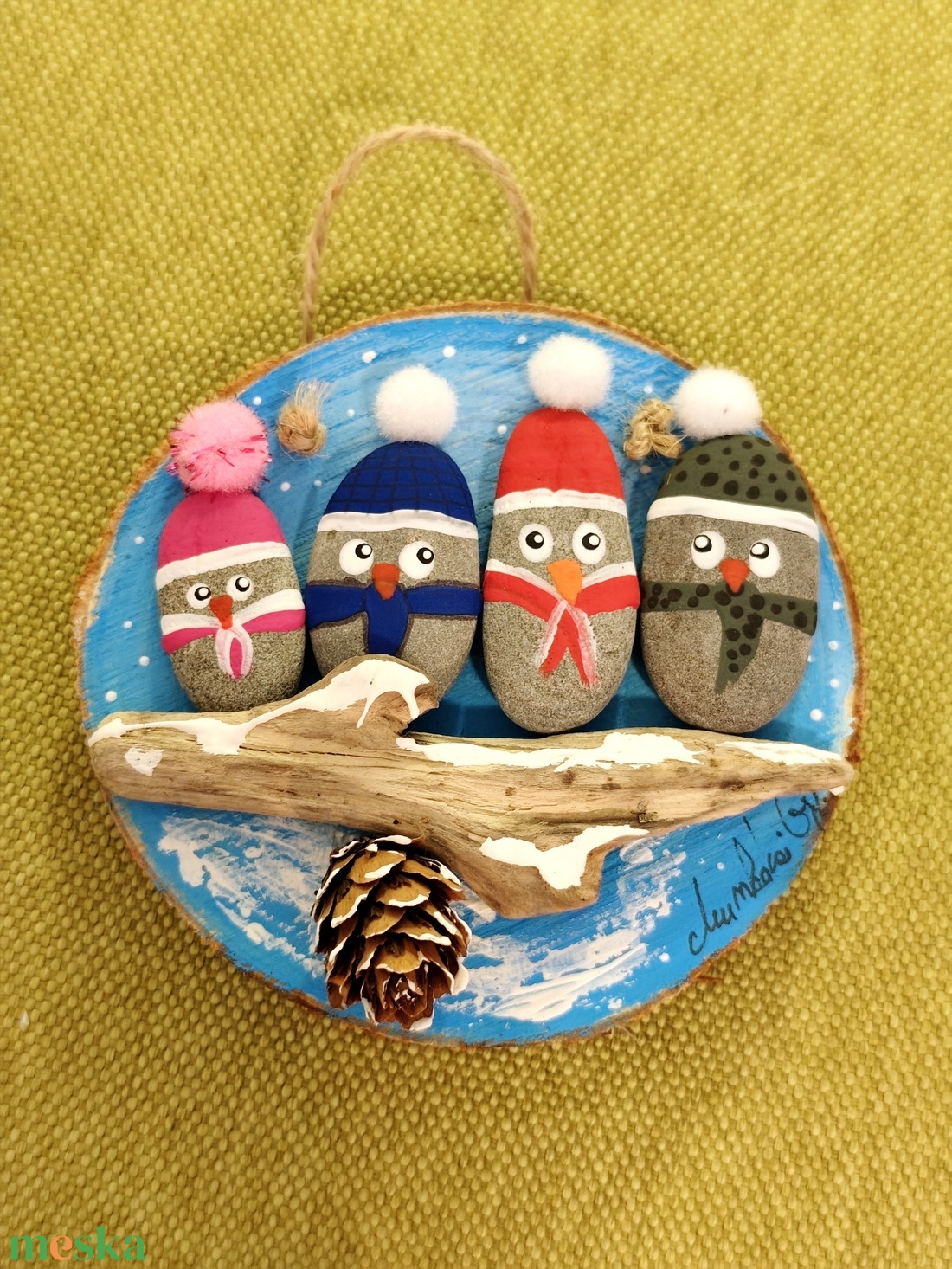 Karácsonyi dísz - otthon & életmód - dekoráció - kép & falikép - kavics kép - Meska.hu