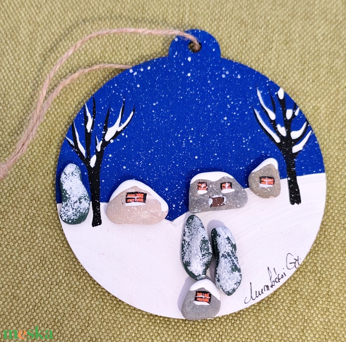 Karácsonyi dísz - otthon & életmód - dekoráció - kép & falikép - kavics kép - Meska.hu