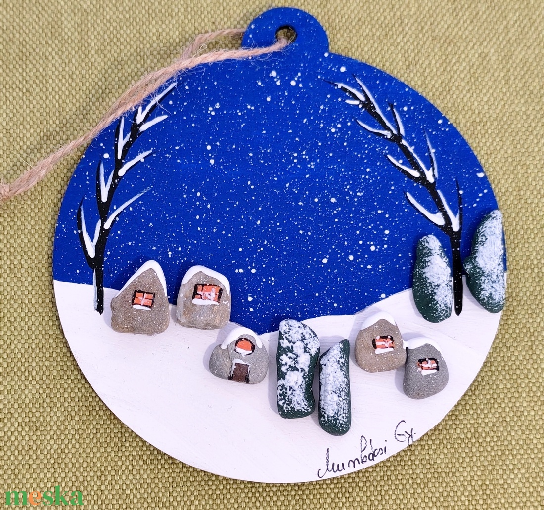 Karácsonyi dísz - otthon & életmód - dekoráció - kép & falikép - kavics kép - Meska.hu