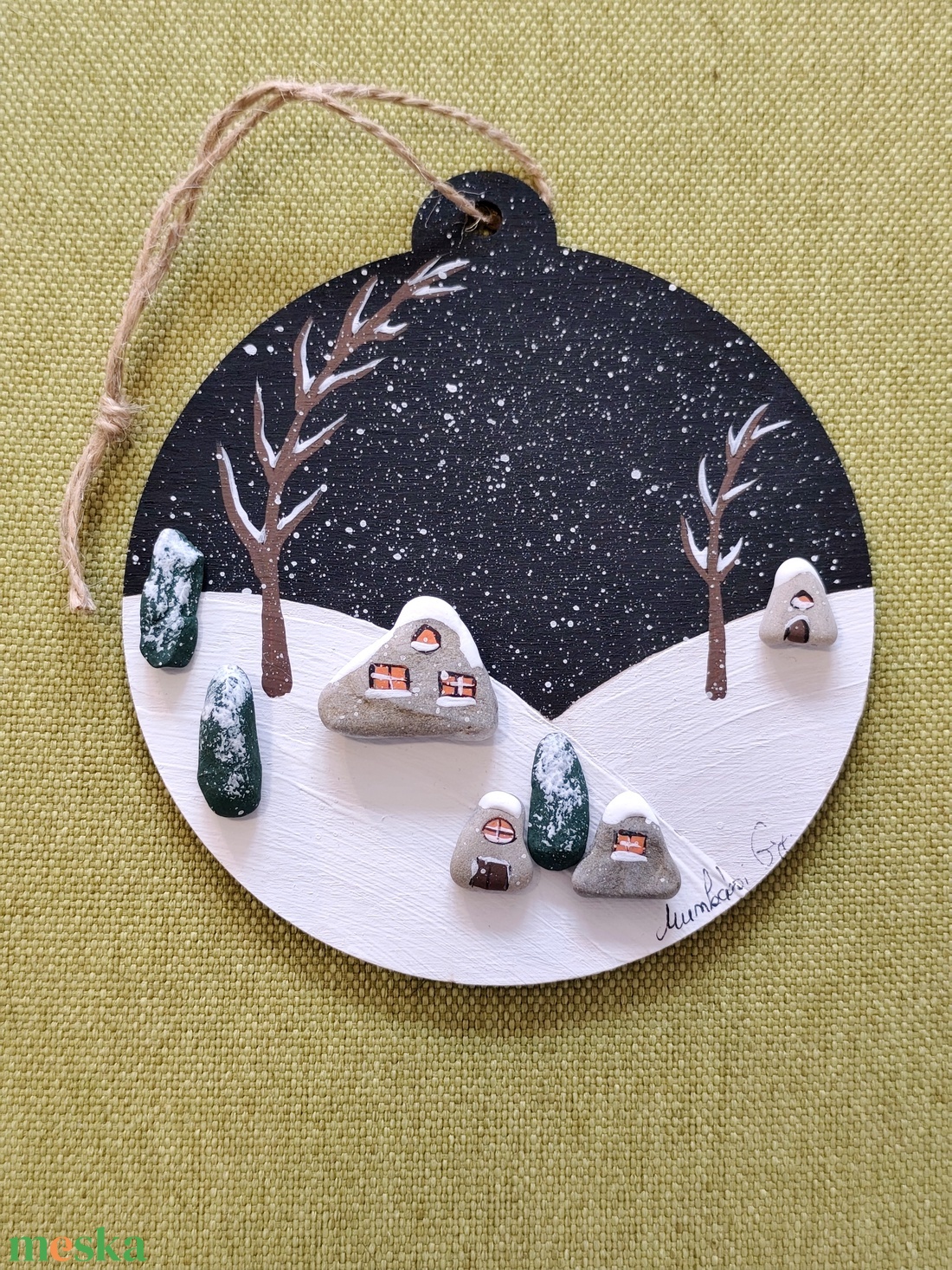 Karácsonyi dísz - otthon & életmód - dekoráció - kép & falikép - kavics kép - Meska.hu