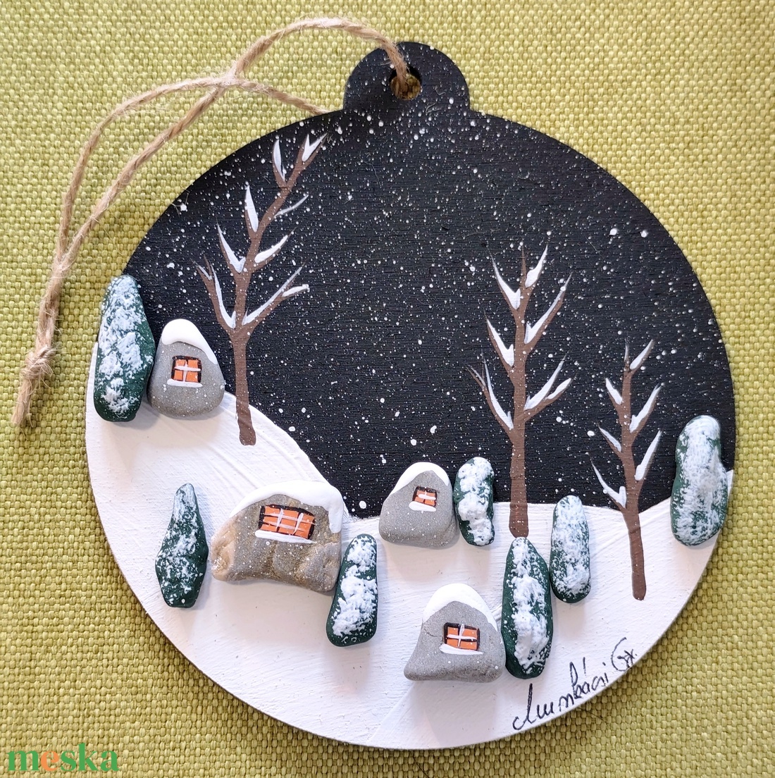 Karácsonyi dísz - otthon & életmód - dekoráció - kép & falikép - kavics kép - Meska.hu