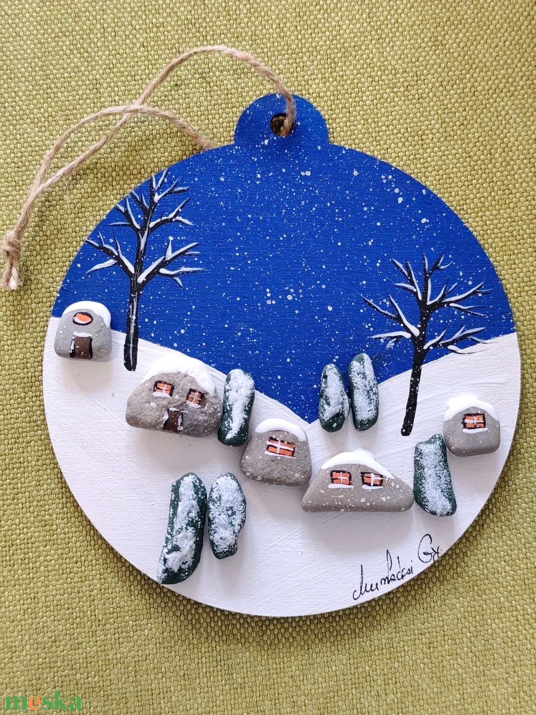 Karácsonyi dísz - otthon & életmód - dekoráció - kép & falikép - kavics kép - Meska.hu