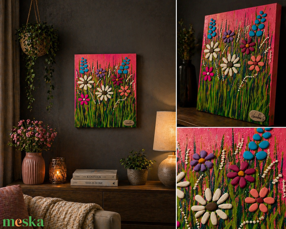 Tavaszi suttogás kavicskép - otthon & életmód - dekoráció - kép & falikép - kavics kép - Meska.hu