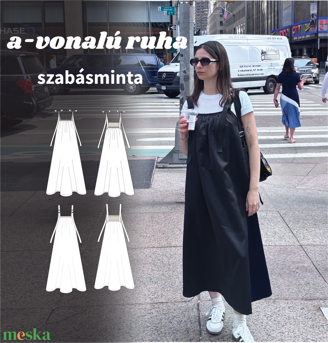 A-vonalú Ruha Szabásminta, A0 Nyomtatott Formátum - diy (csináld magad) - szabásminta, útmutató - varrás minták - Meska.hu