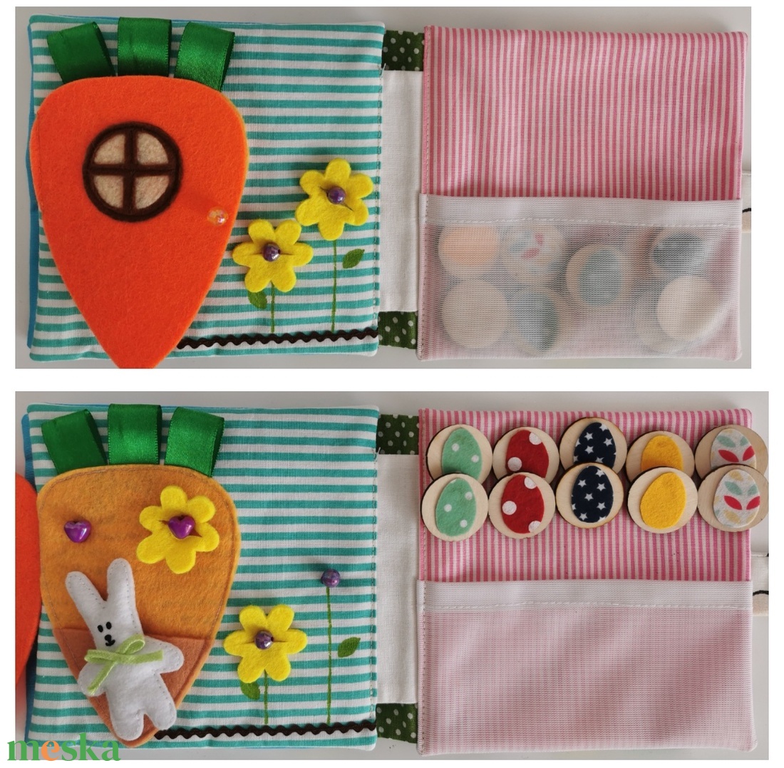 Készségfejlesztő textilkönyvecske - húsvéti  - játék & sport - Meska.hu