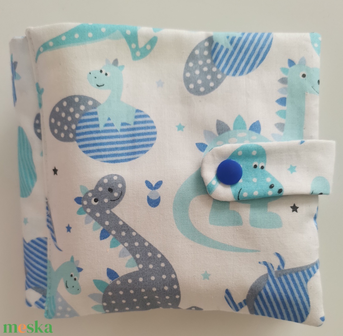 Mini társasjáték-könyvecske - dínós  - játék & sport - textilkönyv & babakönyv - Meska.hu