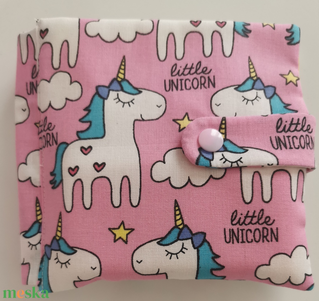 Mini társasjáték-könyvecske - unikornisos  - játék & sport - textilkönyv & babakönyv - Meska.hu