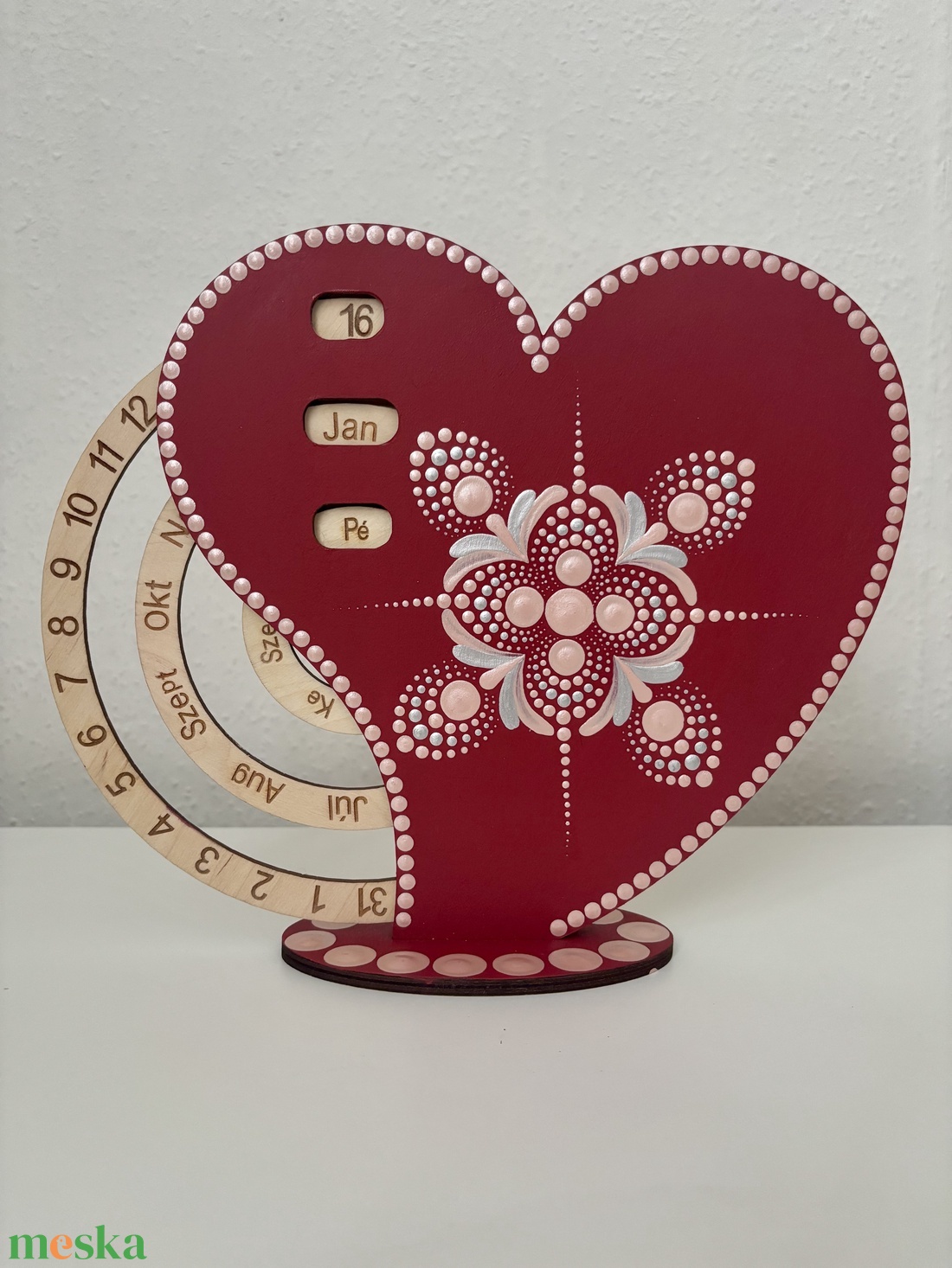 Szív öröknaptár - otthon & életmód - dekoráció - fali és függő dekoráció - falinaptár & öröknaptár - Meska.hu