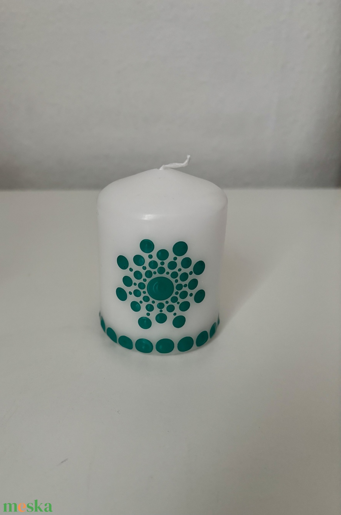 Türkiz gyertya - otthon & életmód - gyertya, illat, aroma - gyertya - Meska.hu