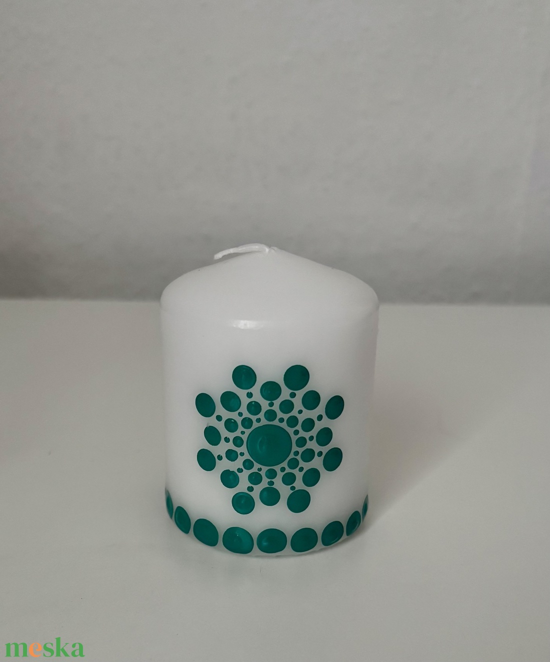 Türkiz gyertya - otthon & életmód - gyertya, illat, aroma - gyertya - Meska.hu