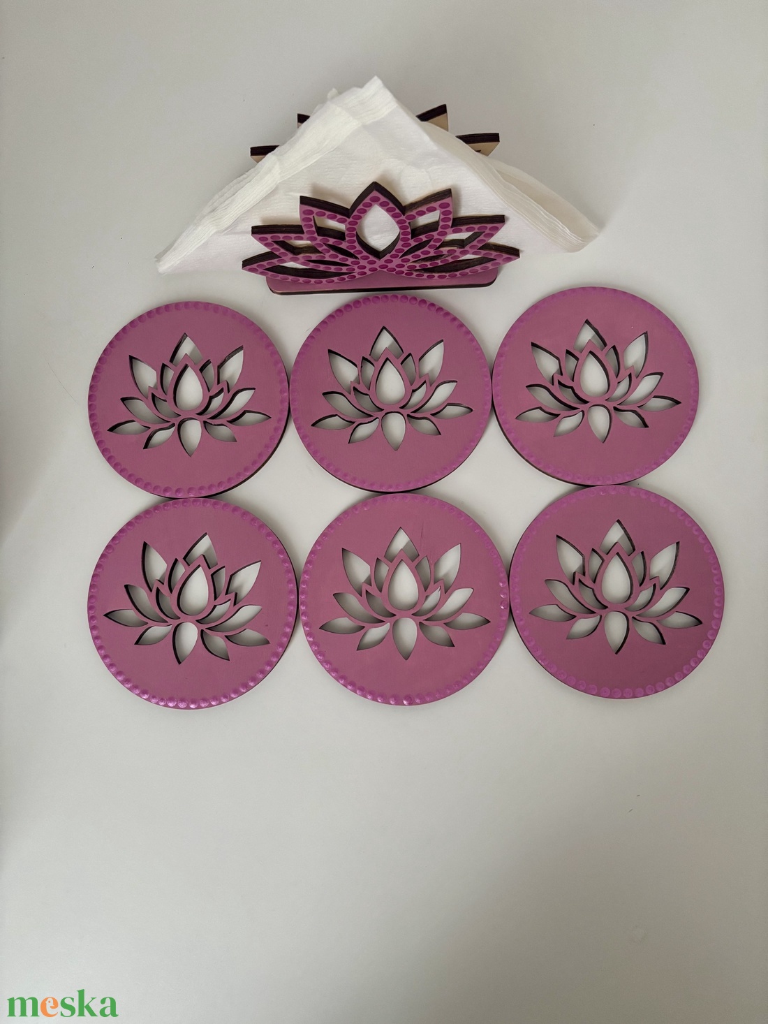 Szalvétatartó/poháralátét szett - otthon & életmód - konyhafelszerelés, tálalás - tálalás - szalvétatartó, szalvétagyűrű - Meska.hu