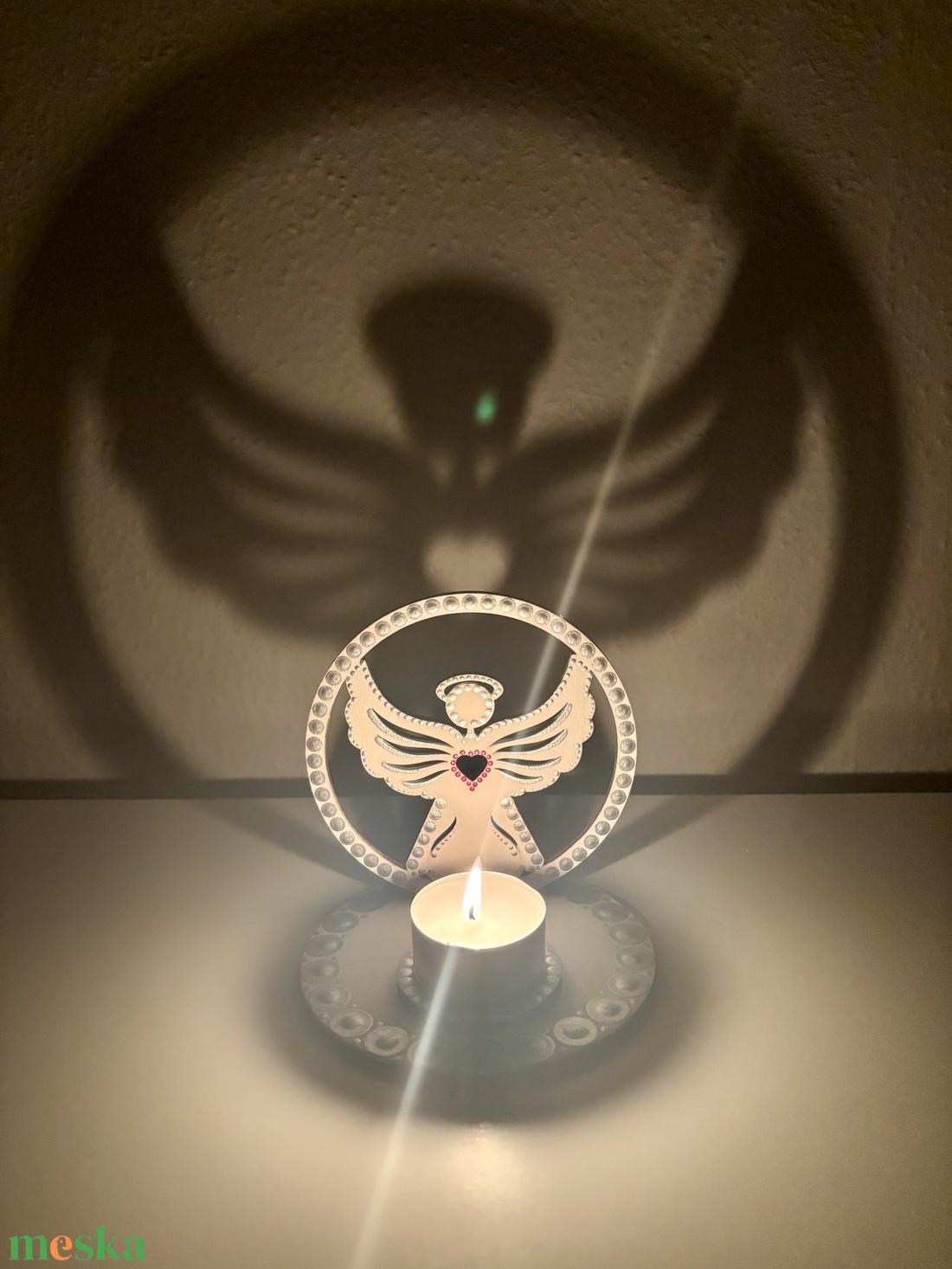 Angyal árnyéklámpa - otthon & életmód - gyertya, illat, aroma - mécses és mécsestartó - Meska.hu
