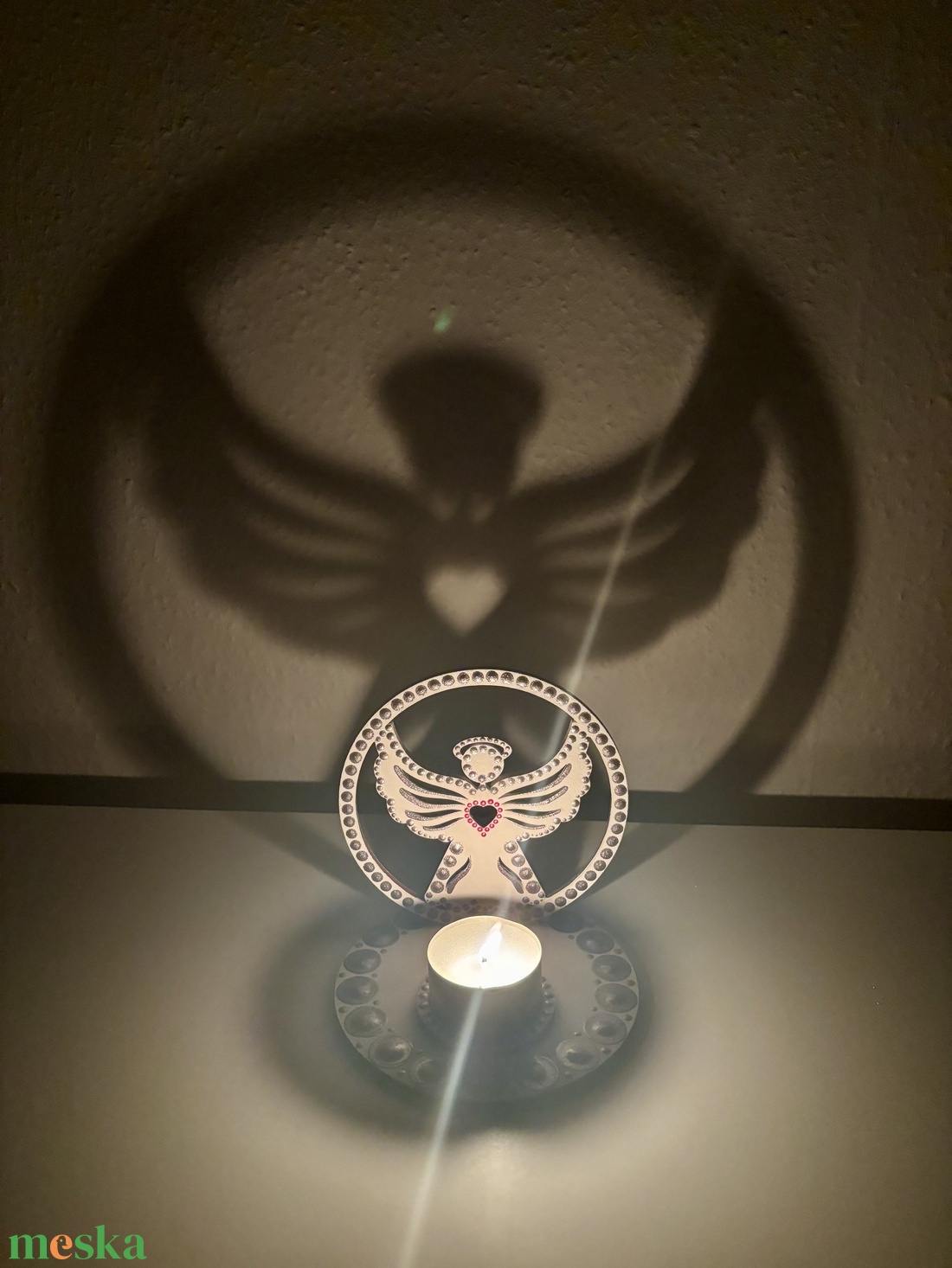 Angyal árnyéklámpa - otthon & életmód - gyertya, illat, aroma - mécses és mécsestartó - Meska.hu
