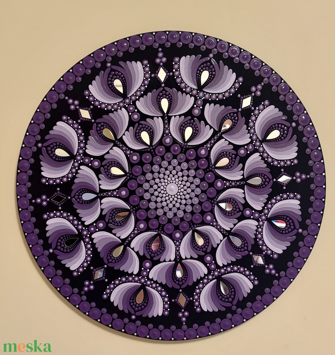 Lila tükrös Mandala - otthon & életmód - dekoráció - kép & falikép - vászonkép - Meska.hu